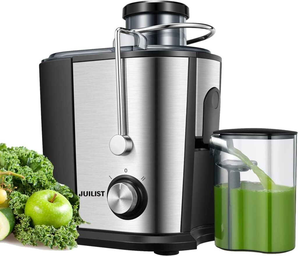 Juicer, Juicer Machines Easy to Clean, 3 Feed Chute Juicer Extractor for Whole Vegetable and Fruit, 2 Speeds Control for Soft  Hard Fruits, With Brush Easy to Clean, Anti-drip  Anti-slip Function