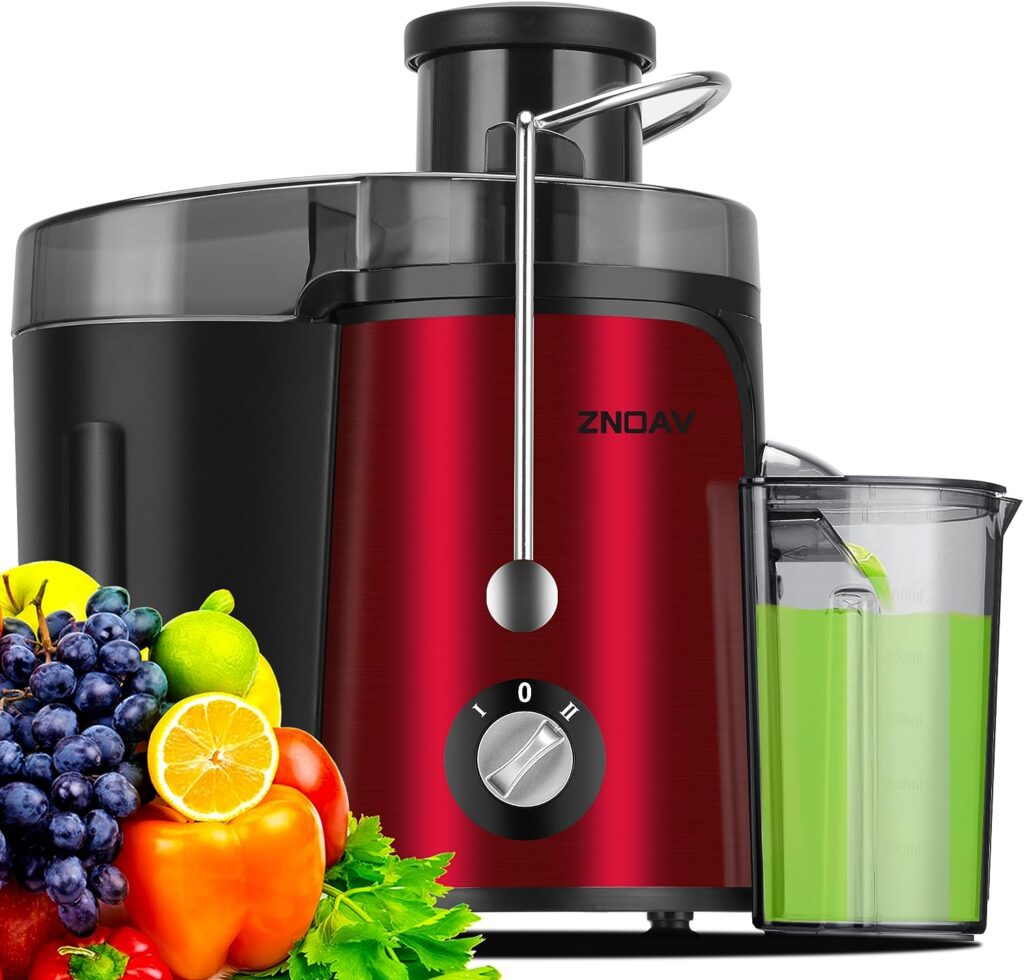 Juicer Machine, 600W Juicer with 3.5” Wide Mouth for Whole Fruits and Veg, Juice Extractor with 3 Speeds, BPA Free, Easy to Clean, Compact Centrifugal Juicer Anti-drip