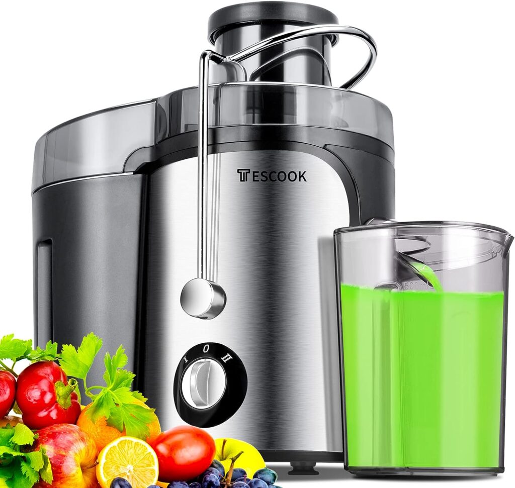 Juicer machine, 600w Juicer with Wide Chute for the Whole Fruit, Juicer Extractor 2 Speed Setting Easy to Clean Anti-Drip Function Centrifugal Juicer BPA Free